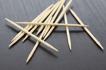 Pile of wooden toothpicks