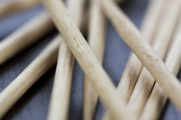 Pile of wooden toothpicks