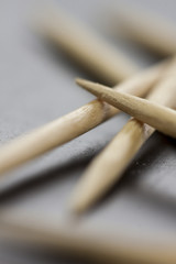 Pile of wooden toothpicks