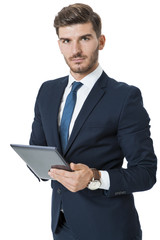 Businessman using a tablet computer