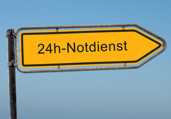 Strassenschild 38 - 24h-Notdienst