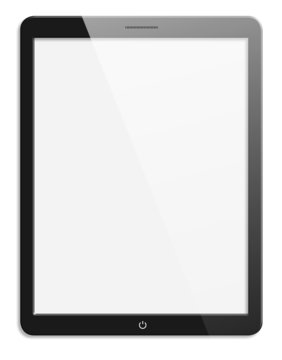 Modern computer tablet with blank screen