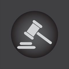 Hammer judge icon. gavel law legal hammer. Black button