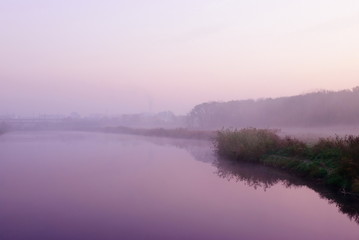 morning mist over the river