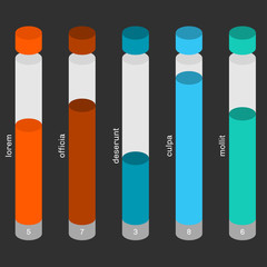 Cylinder bars infographics.