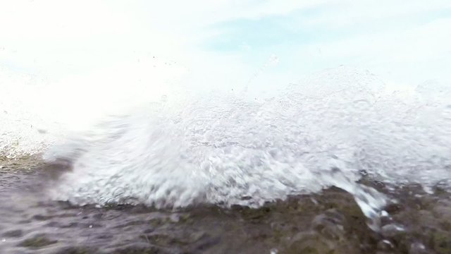 Waves on a sand beach Lake Michigan waterfront