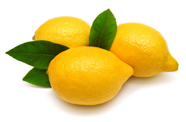 Lemon with leaves