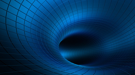 Abstract background. Illustration of 3d tunnel with squares