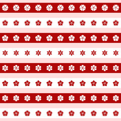 Set of red and white flower icons, vector illustration