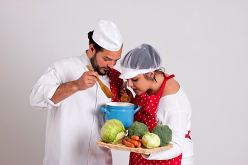 Italian Culinary Couple is Tasting Vegetable Soup