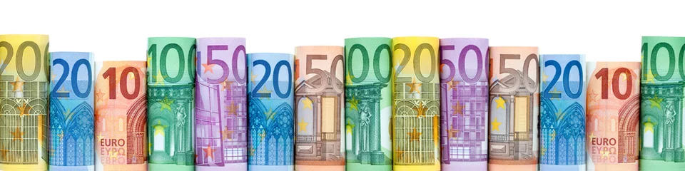 Fotobehang Euro Geldscheine als Hintergrund © eyetronic