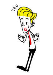 ビジネスマン　驚き　焦り