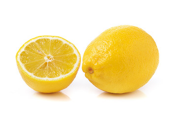 Fresh lemon on white background