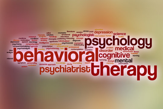 Behavioral Therapy Word Cloud With Abstract Background