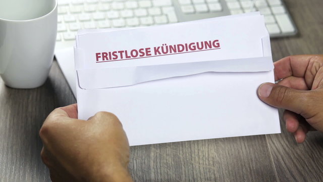 Notice of termination, fristlose Kuendigung (german)