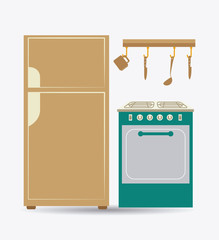 Kitchen design, vector illustration.