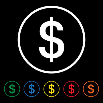 Dollar sign icon set