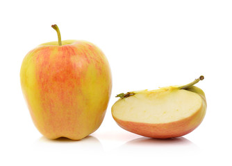 ripe apple on white background