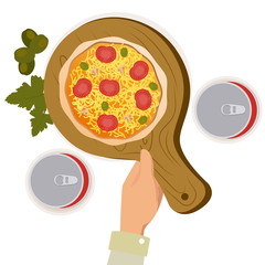 Pizza design, vector illustration.