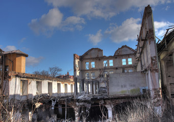 Fototapeta premium Photo from demolition textile factory