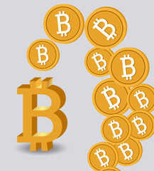 Obraz premium Bitcoin design, vector illustration.