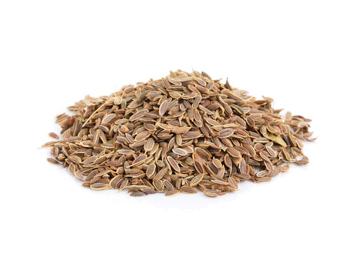 Pile of Caraway Seeds Isolated on White Background