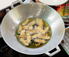 frying banana on a pan