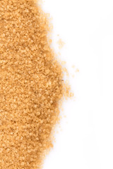 Crystals cane sugar isolated on white