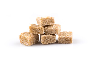 brown sugar cubes isolated