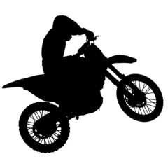 Motocross - silhouette with white background