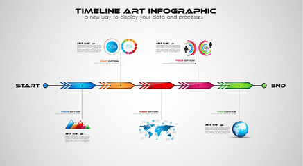 Timeline with Infographics design elements
