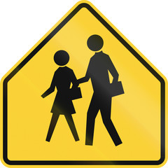 United states school warning sign, old version