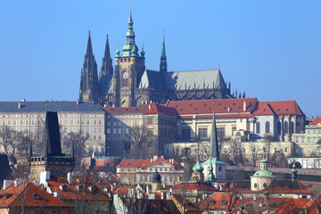 Obraz premium Prague gothic Castle above River Vltava, Czech Republic