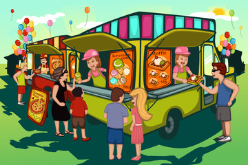 Obraz na płótnie Canvas Food truck festival