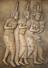 bas-relief in Angkor wat