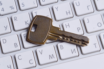 Lock on a keyboard of laptop