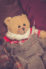 Teddybär ist erkältet