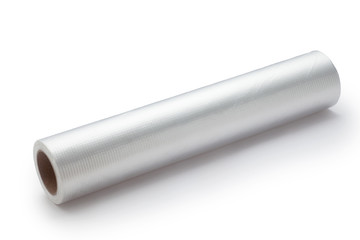 Roll of plastic bags isolated on white