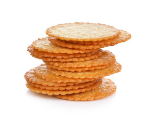 Cracker on white background