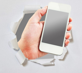 hand holding mobile phone