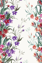 Multicolored small flowers of the field seamless pattern