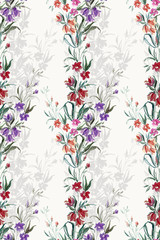 Multicolored small flowers of the field seamless pattern