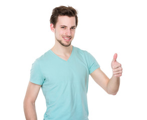 Man with thumb up