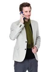 Man talk to mobile phone