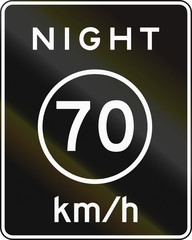 United States metric speed limit during night sign