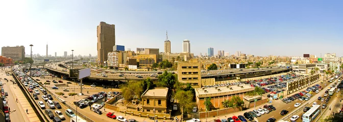 Rolgordijnen Cairo traffic jam © markobe