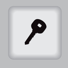 key, icon, black, flat, vector, illustration