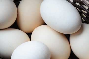 Eggs in easter basket