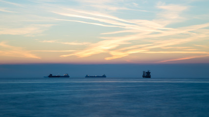 Naklejka na ściany i meble Tanker in the bay of Trieste