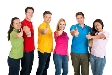 Group Of Friends Showing Thumbs Up